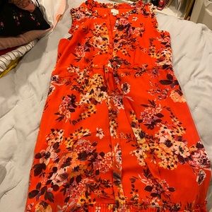 A new day bright orange pleated dress